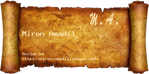 Miron Amadil névjegykártya